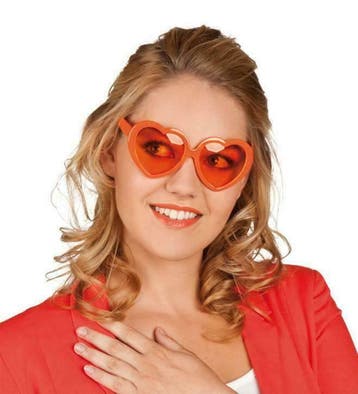 hartjesbril oranje, Sieraden, Tassen en Uiterlijk, Zonnebrillen en Brillen | Dames, Nieuw, Bril