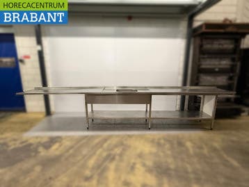 RVS Spoeltafel Spoelbak met onderschap 480 x 62 x 91 cm, Zakelijke goederen, Horeca | Keukenapparatuur, Ophalen of Verzenden, Gebruikt