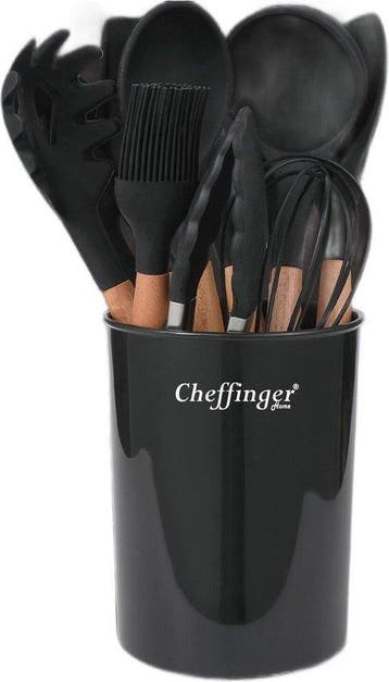 Nieuwe Cheffinger Home 12-delige keukengereiset in het zwart, Ophalen of Verzenden, Nieuw