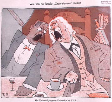 Spotprent Brulwedstrijd tussen twee nationalistische groe..., Verzenden