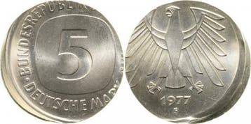 Duitsland Fehlpraegung 5 Dm 1977 F Schroetlingsverwechslu..., Verzenden