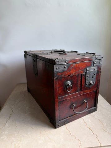 Doos - Edo-periode bootkist  Suzuri-bako inktbox antieke