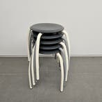 Eromes kunststof schoolkrukken - wit / grijs frame - 45 cm h, Ophalen of Verzenden, Nieuw