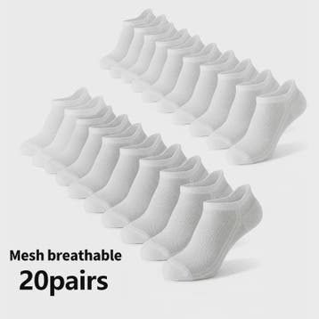 10/20 Paar Heren Enkel Sokken - Ademend Mesh, Sport & Casual, Verzenden, Nieuw