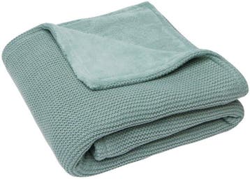 Jollein Basic Knit Forest Green / Fleece 75 x 100 cm, Kinderen en Baby's, Dekens, Slaapzakjes en Inbakerproducten, Verzenden, Nieuw
