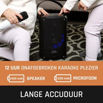 Karaoke set voor volwassenen - 1 Microfoon - Zwart - Lenco, Verzenden, Zo goed als nieuw