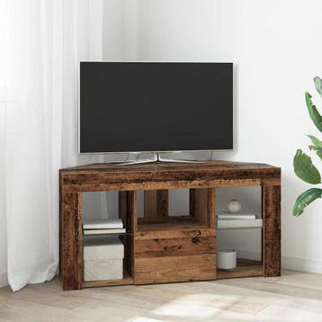vidaXL Hoek LED TV Kast 100 x 40 x 50 cm Oudhout Bewerkt, Minder dan 50 cm, Verzenden, Nieuw, Minder dan 100 cm