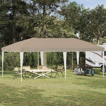vidaXL Pop-up partytent 575 x 290 x 245 cm Crèmekleurig, Verzenden, Nieuw, Partytent