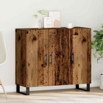 vidaXL Dressoir Oudhout 90 x 34 x 80 cm Bewerkt hout, Verzenden, Nieuw, Overige houtsoorten, Minder dan 50 cm