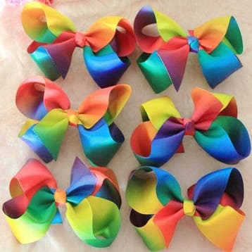 Haarspeld strik met clip Regenboog 10 cm per stuk, Ophalen of Verzenden, Nieuw