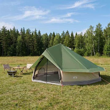 vidaXL Tipi Tent 20-persoons Groen Polyester en staal, Verzenden, Nieuw, Tot en met 2