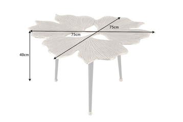 Decoratieve salontafel GINKGO LEAFS 75cm zilver handgemaakt, Ophalen of Verzenden, Nieuw