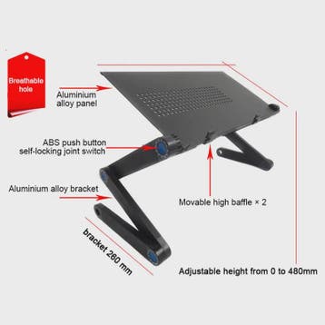 Verstelbaar Laptop Bureau met Muisplateau - Draagbaar, Opvou, Verzenden, Nieuw