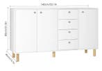 Wit Dressoir 140 cm met 3 Deuren, 4 Lades & Opbergruimte, Verzenden, Nieuw