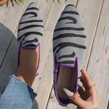 Dames Loafers met Puntige Neus - Luipaardprint & Gemengde Kl