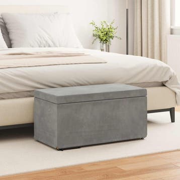 vidaXL Kruk Lichtgrijs 81 x 41 x 40 cm Velvet en, Verzenden, Nieuw