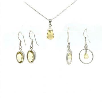 Zonder minimumprijs - 3-delige sieradenset Zilver - 11.66ct.
