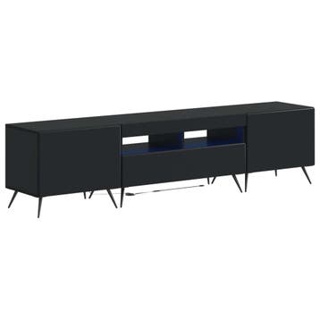 vidaXL 5-delige LED TV-kast Zwart Bewerkt hout, Minder dan 50 cm, Verzenden, Nieuw, Minder dan 100 cm