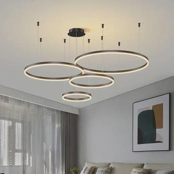 Moderne LED Plafondlamp Ring - Goud & Zwart - Minimalistisch, Verzenden, Nieuw