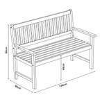 Tuinbank Canzano tweezitsbank 120x58x90 cm houtkleurig casa., Tuin en Terras, Tuinsets en Loungesets, Verzenden, Nieuw