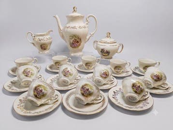 Porcelaine de France Digoin - Koffieservies (15) - Porselein