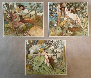 Paneel - Papier - Mucha, Levensfasen van de mens