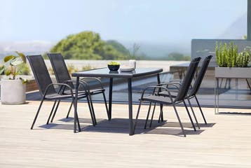 Balkonstoelen Set 2 Zwart | Modern | Beperkte Voorraad, Tuin en Terras, Tuinstoelen, Ophalen of Verzenden, Nieuw, Overige materialen