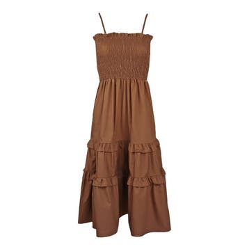 Verysimple • bruine midi jurk • 36 (IT42), Bruin, Verzenden, Verysimple, Nieuw