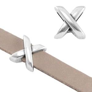 DQ metaal schuiver X Ø5.2x2.2mm Antiek zilver (nikkelvrij, Ophalen of Verzenden, Nieuw, Overige typen
