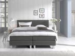 Boxspring Eefje - Grijs - 160 x 200 cm, Huis en Inrichting, Slaapkamer | Boxsprings, Verzenden, Nieuw, 200 cm, Grijs