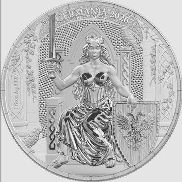 Duitsland. 4 Mark 2026 Germania – 1/2 oz Silver Coin – Ag