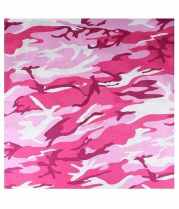 Haarband Bandana Zakdoek 55cm – Camouflage Print – Roze, Nieuw