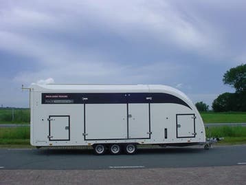 Zeer nette Brian James Race Transporter 6 afm. 600x230x189cm, Ophalen, Gebruikt