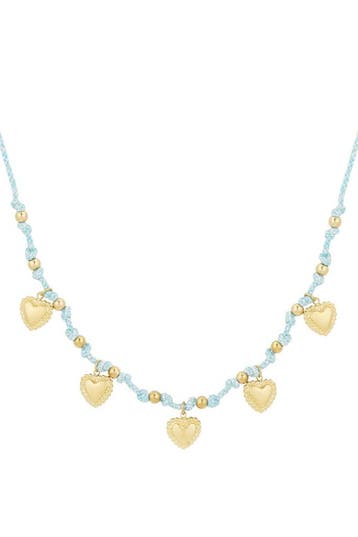 Goudlief Cozy hearts ketting (Gevlochten Armbanden), Sieraden, Tassen en Uiterlijk, Kettingen, Verzenden, Nieuw, Zilver, Overige materialen