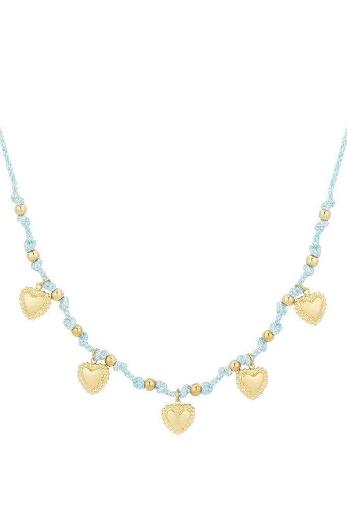 Goudlief Cozy hearts ketting (Gevlochten Armbanden), Sieraden, Tassen en Uiterlijk, Kettingen, Zilver, Nieuw, Overige materialen