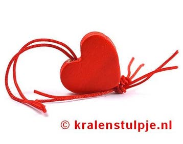 2 x Houten gelukshartje afmeting c.a. 25 x 20mm (Bedels), Ophalen of Verzenden, Nieuw, Kraal