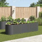 vidaXL Plantenbak verhoogd 320x80x81 cm gegalvaniseerd staal, 100 cm of meer, Verzenden, Nieuw, Metaal