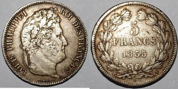 France Gadoury 678 5 Francs 1835 I (limoges) Type Louis P..., Verzenden