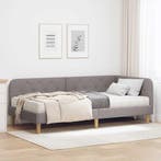 vidaXL Hoekbedframe Taupe 90 x 190 cm Stof, Verzenden, Nieuw, Stof