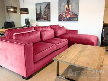 Loungebank Amsterdam - loungebanken - Roze, Nieuw, 150 cm of meer, Stof, 250 tot 300 cm