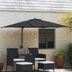 vidaXL Tuinparasol Zwart 248,5 x 247,5 x 160 cm Polyester en, Verzenden, Nieuw, 2 tot 3 meter