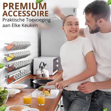 SV Living Kruidenrek - Met 32 glazen kruidenpotjes en, Ophalen of Verzenden, Nieuw