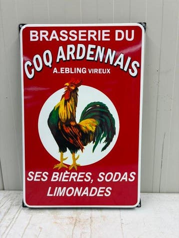 Brasserie du Coq Ardennais – Groot Emaille Bier Reclamebord