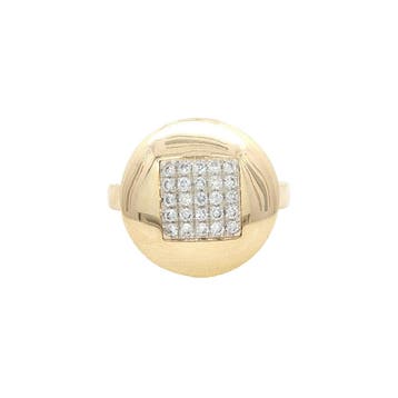 Gouden ring met diamant 14 karaat, Verzenden, Zo goed als nieuw, Goud
