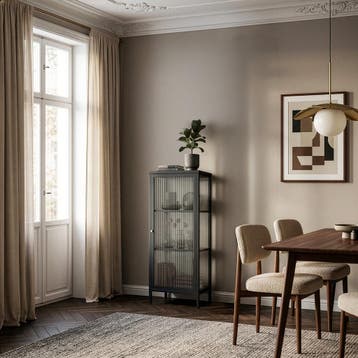 Vitrinekast Vinterhavn metalen opbergkast 100x40x40 cm zwart, Verzenden, Nieuw