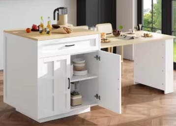 Uitschuifbare Bartafel met Opbergkast – 133–202 cm, Huis en Inrichting, Verzenden, Nieuw