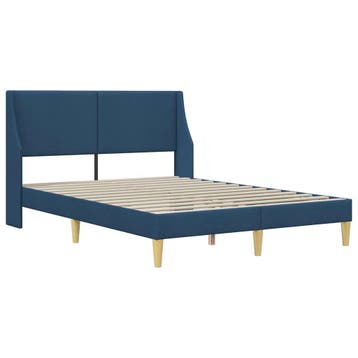 vidaXL Bedframe 192 x 144 x 96 cm aansluitplaat, Verzenden, Nieuw, Blauw, Stof