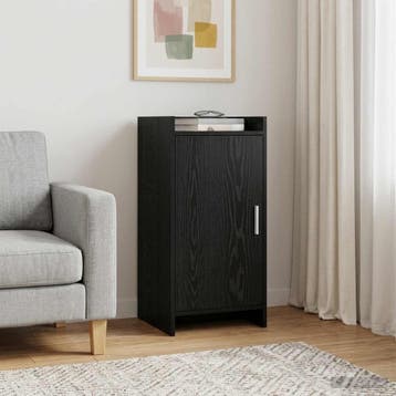 vidaXL Dressoir Zwart eiken 40 x 36 x 80 cm Bewerkt hout, Huis en Inrichting, Verzenden, Nieuw, Overige houtsoorten, Minder dan 50 cm