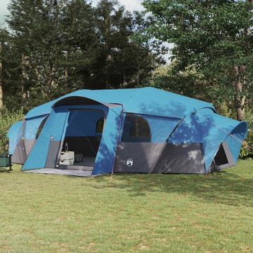 vidaXL Gezinstent met regenzeil waterdicht 18-persoons Blauw, Verzenden, Nieuw, Tot en met 2