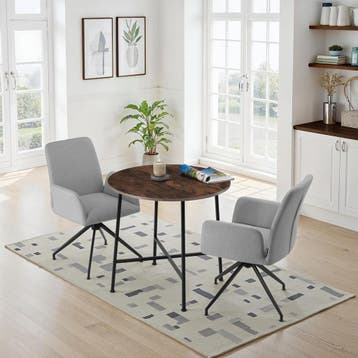 Eettafel Ennis 80x76cm - Industrieel hout donker, rustiek, Verzenden, Nieuw